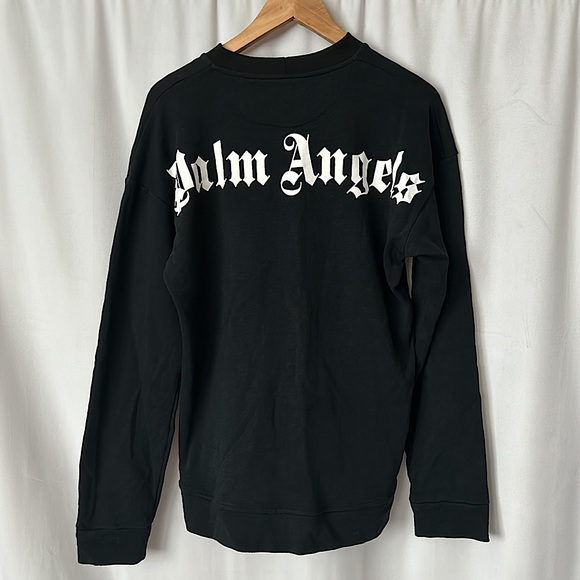 Palm Angels Black Long Sleeve Logo Sweatshirt Top **Approx Size L** - Picture 2 of 4